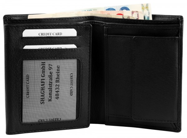 Excellanc Herren-Geldbörse Echt Leder 9 x 12 cm Hochformat RFID 3000371