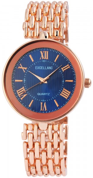 Excellanc Damen – Uhr Metall Armbanduhr Faltschließe Analog Quarz 1800128