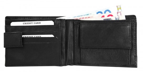 Dattini Herren – Geldbörse Echtleder RFID Schutz Querformat 10x12,5x2cm 3000359