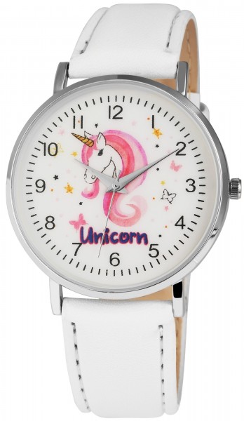 Excellanc Damenuhr mit Lederimitationsarmband Einhorn Unicorn – 1900083-001