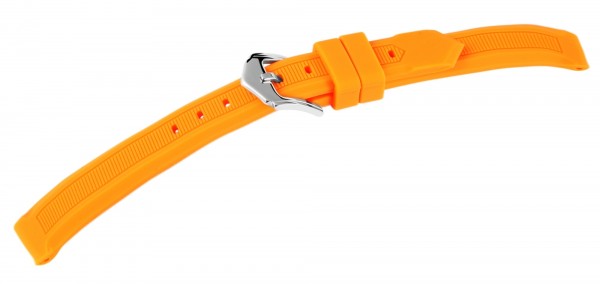 Kautschukarmband, orange mit silberfarbener Edelstahldornschließe