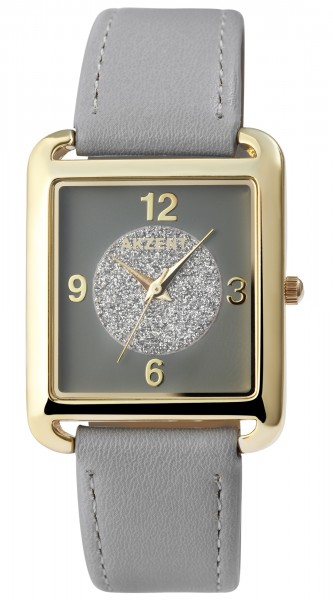 Akzent Exclusive Damen-Uhr Lederimitations Armbanduhr Eckig Analog Quarz 1900248