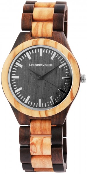 Leonardo Verrelli Herren - Uhr aus Holz Analog Quarz 2800038