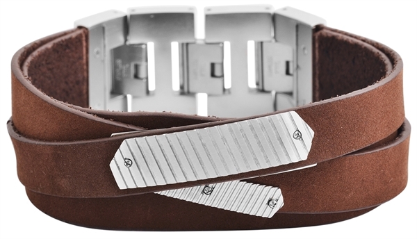 Raptor Herren-Armband Echt Leder Edelstahl Mode Trend 20 cm + 3 cm RA50015