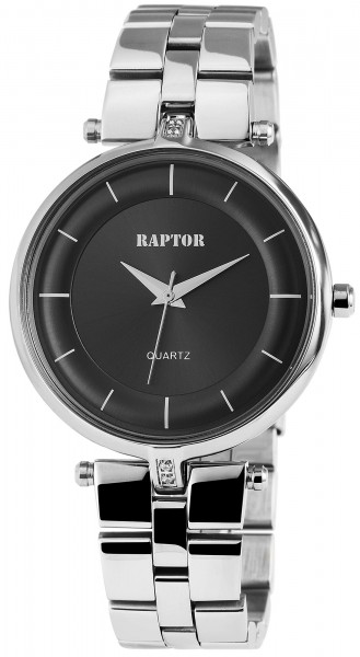 Raptor Damen-Uhr Edelstahl Armband Analog Quarz mit Faltschließe RA10013