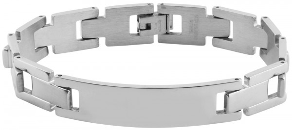Akzent Edelstahl Armband in Silber mit Leiterverschluss, Länge: 21 cm - 24000125-020-0210