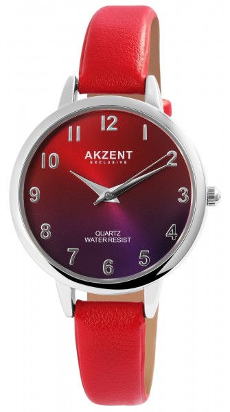 Akzent Exclusive Damen - Uhr Lederimitat Armbanduhr Dornschließe Analog Quarz 1900233