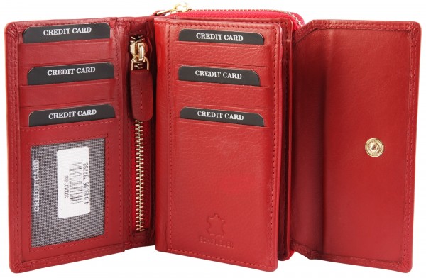 Leonardo Verrelli Damen – Geldbörse aus Echt Leder RFID Safe 14 x 9 x 4 cm 3000102