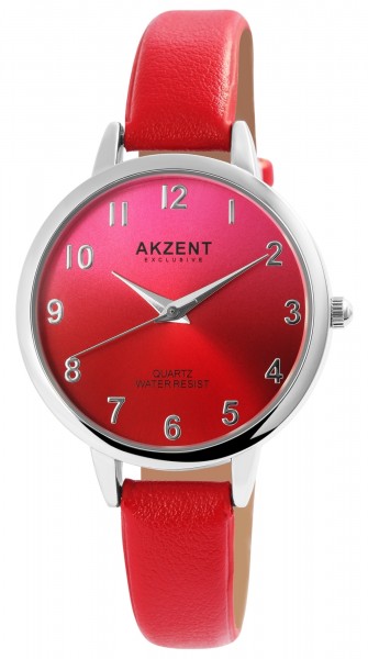 Akzent Exclusive Damen - Uhr Lederimitat Armbanduhr Dornschließe Analog Quarz 1900233