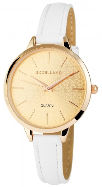 Excellanc Damen – Uhr Lederimitat Slim Armbanduhr Analog Quarz 1900051