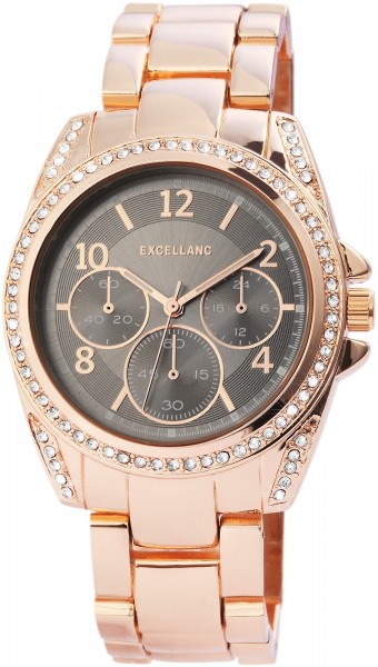 Excellanc Damen – Uhr Metall Armbanduhr Faltschließe Analog Quarz 1800117