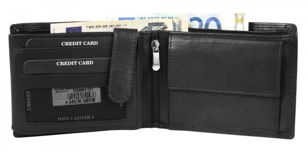 Leonardo Verrelli Herren – Geldbörse Echt Leder RFID Schutz 9,5x12x2 cm 3000351