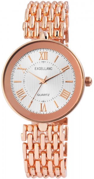 Excellanc Damen – Uhr Metall Armbanduhr Faltschließe Analog Quarz 1800128