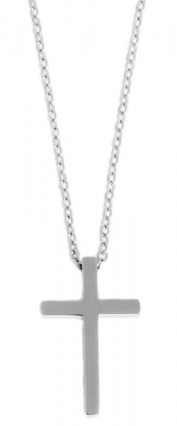 EdelstahlAkzent Anker-Halskette aus Edelstahl, silberfarbig, Länge 42 cm + 5 cm Verlängerung / Stärk