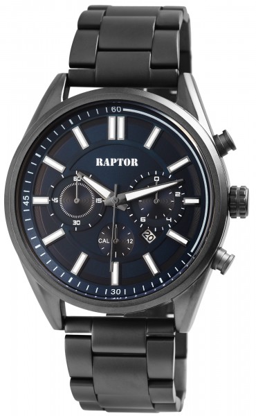 Raptor Herren-Uhr Armband Edelstahl Leuchtzeiger Datum Analog Quarz RA20253