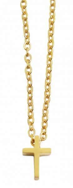 Akzent Damen - Halskette Kreuz Anhänger Edelstahl Ankerkette 43+5cm 5010264