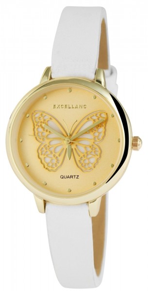 Excellanc Damen - Uhr Armbanduhr Analog Quarz Schmetterling Motiv 1900048