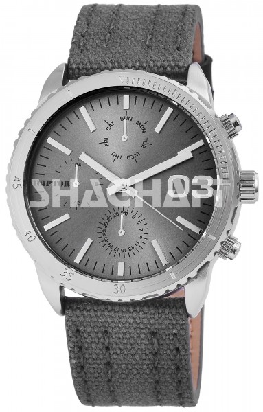 Raptor Unisex-Uhr Textilarmband Dornschließe Analog Quarz RA20054 Armbanduhr