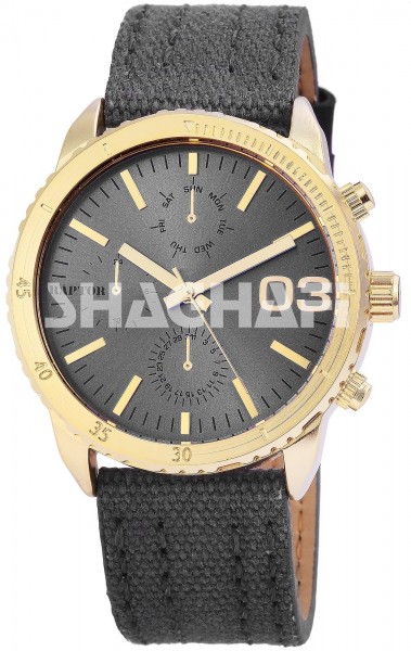 Raptor Unisex-Uhr Textilarmband Dornschließe Analog Quarz RA20054 Armbanduhr