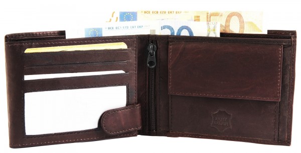 Excellanc Herren - Geldbörse aus Echt Leder Format 9 x 12 cm 3000124