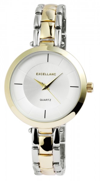 Excellanc Damen-Uhr Gliederarmband Metall Clipverschluss Analog Quarz 1800146