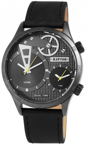 Raptor Herren-Uhr Armband Oberseite Echtleder Analog Quarzwerk RA20011