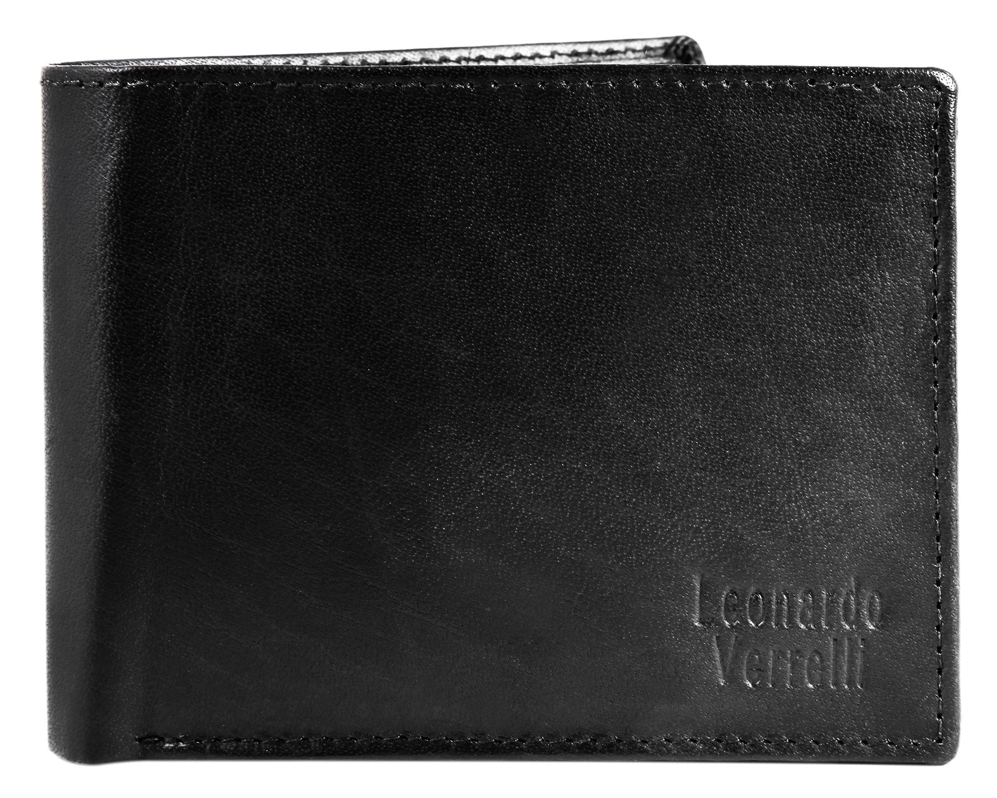 Leonardo Verrelli Herren Geldbörse Echt-Leder 12 x 9 Grau RFID X3000356002