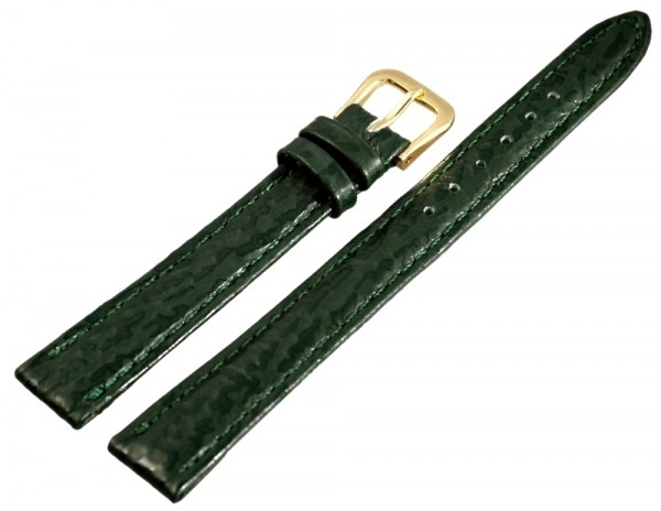 Basic Echtleder Armband in dunkelgrün, Haifisch, flach