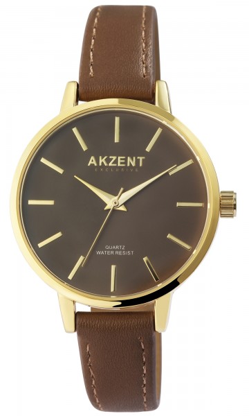 Akzent Exclusive Damen - Uhr Lederimitations Armbanduhr Analog Quarz 1900247