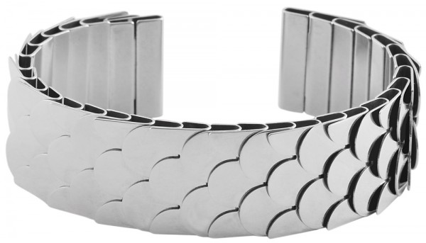 Akzent Edelstahl Armband in Silber, Länge: 19 cm - 24000096-020-0190