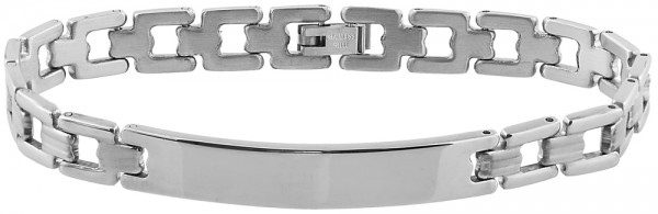 Akzent Edelstahl Armband in Silber mit Leiterverschluss, Länge: 21 cm - 24000119-020-0210