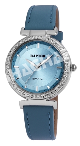 Raptor Damen-Uhr Armband Oberseite Echtleder Strass-Steine Analog Quarz RA10155