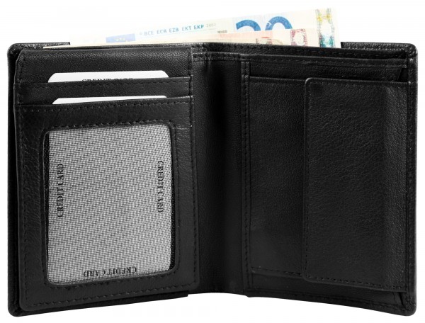 Excellanc Herren-Geldbörse Echt Leder 9,5 x 12 cm Hochformat RFID 3000374