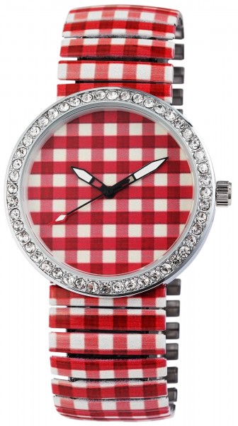 Excellanc Damen – Uhr Zugband Armbanduhr Strass Metallband Analog Quarz 1700032