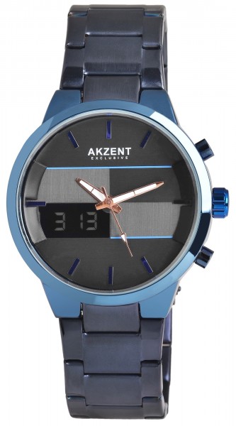 Akzent Exclusive Herren - Uhr Metall Armbanduhr Analog-Digatal Anzeige Quarz 2800075