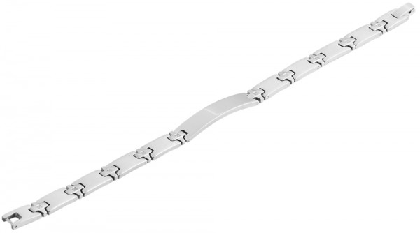 Akzent Edelstahl Armband in mit Leiterverschluss, Länge: 21 cm - 24000103