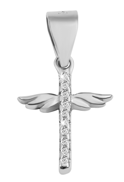 Giulia Luna-Halskette Anhänger Kreuz Flügel Glaube Schutz 925er Silber GL5210093
