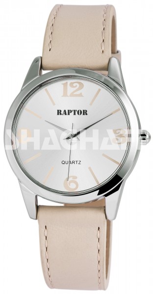 Raptor Damen-Uhr Oberseite Echt Leder Armbanduhr Dornschließe Analog Quarz RA10112