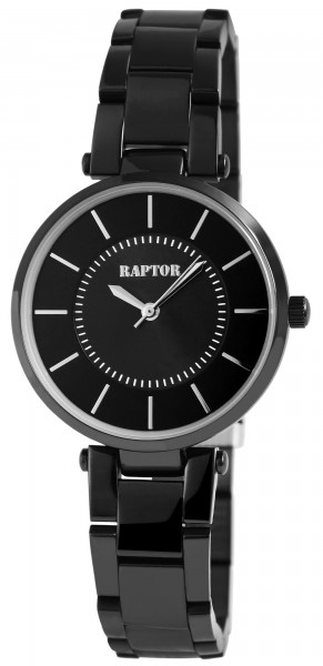 Raptor Damen-Uhr Edelstahl Armbanduhr Analog Quarz mit Faltschließe RA10058