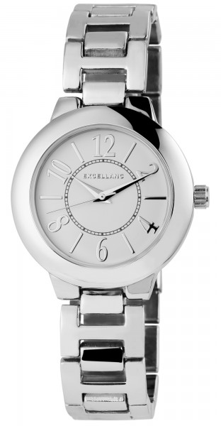 Excellanc Damen-Uhr Gliederarmband Metall Faltschließe Analog Quarz 1800167