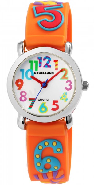 Excellanc Kinder-Uhr Silikonarmband Dornschließe Lernuhr Analog Quarz 4500020