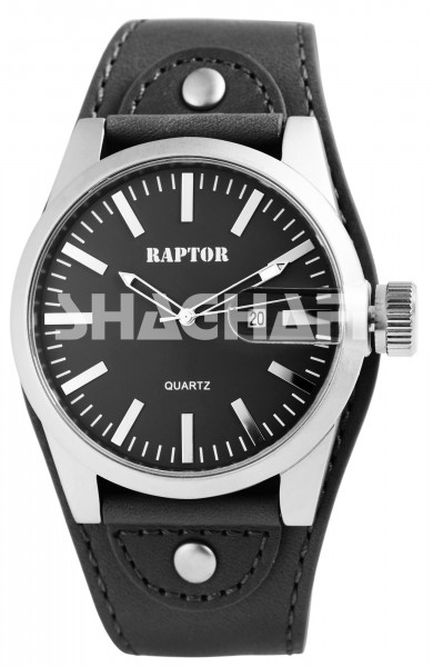 Raptor Herren-Uhr Oberseite Echtlederarmband Datumsanzeige Quarzwerk RA20131