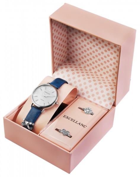 Excellanc Exclusive Damen-Geschenkset Armbanduhr Wechselelement Strass 1900252