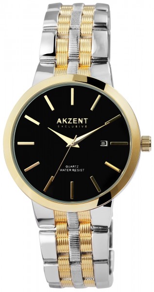 Akzent Exclusive Herren - Uhr Metall Armbanduhr Datum Analog Quarz 2800072