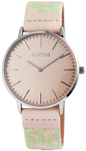 Raptor Damen-Uhr Textil Armbanduhr Dornschließe Analog Quarz RA10121