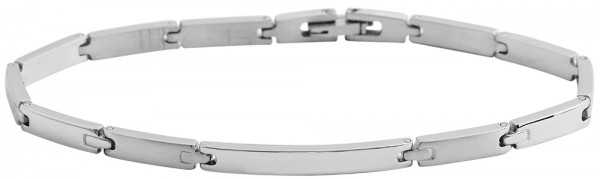 Akzent Edelstahl Armband in Silber mit Leiterverschluss, Länge: 21 cm - 24000129