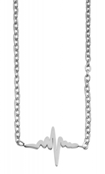 Akzent Damen - Halskette Heartbeat Anhänger Edelstahl Ankerkette 43+5cm 5010259