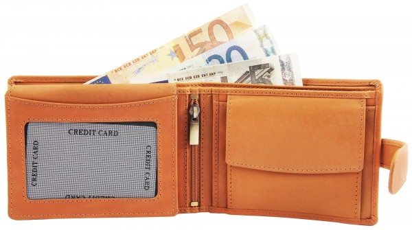 Leonardo Verrelli Unsiex - Geldbörse Echt Leder Portemonnaie RFID Safe 12x9,5 cm Querformat