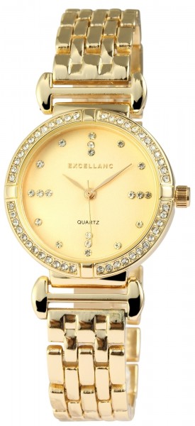 Excellanc Damen-Uhr Metallarmband Clipverschluss Analog Armbanduhr Quarz 1800040