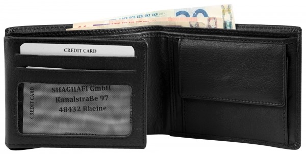 Excellanc Herren-Geldbörse Echt Leder 12 x 9 cm Querformat RFID 3000370